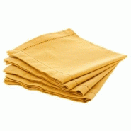 Lot de 4 serviettes de table chambray 40cm ocre - paris prix