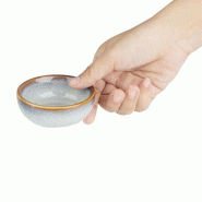 Lot de 8 pots à sauce (Ø)78 mm en porcelaine, DRIFT GRIS UNI