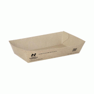 Papstar 540 snack trays, cardboard "NOTPLA" 3,5 cm x 7 cm x 15 cm brown - marron en carton 97055