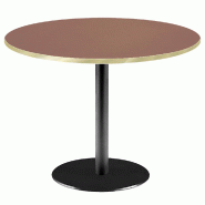 RestooTab - Table Rome XL Ø120cm rosso jaipur fenix chants couleur laiton - rouge Bois manufacturé TB-ROMXL-R120M-ROSS.J-LAI