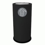 Stil Casa poubelle de tri sélectif avec couvercle basculant, Ø 35 x h. 72 cm, acier peint, pictogramme magnétique, 70 litres, noir. - 874 N Stil Casa poubelle de tri sélectif avec couvercle basculant, Ø 35 x h. 72 cm, acier peint, pictogramme magnétique, 70 litres, noir. - 874 N