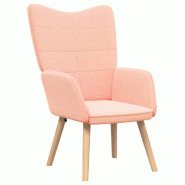 VidaXL fauteuil Rose 62 x 67 x 95,5 cm Tissu Sherpa Modèle Vega Executive Ligne - 42001779