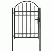 Vidaxl portail de jardin avec dessus arqué acier 100 x 125 cm noir 143085