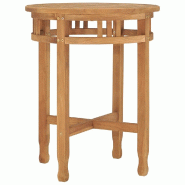 VidaXL Table de bistro Ø60x75,5 cm bois de teck solide Modèle Sirius Design Plus - Bois massif 315463