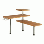 WellHome - Étagère d'angle en bambou pour la cuisine, compacte et élégante 45 x 43 x 38,5 cm - Bambou WH14018