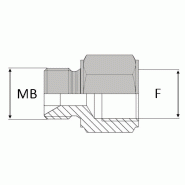 Adaptateur droit mâle agricole 18 x 1,5 - mâle BSP pour bague BS - RFAMBSP1808 - FVA18 / MBSPCT1/2
