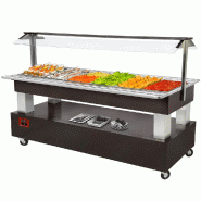 Buffet self service réfrigéré 6x gn 1/1-150 bois wengé - PBSB/6N-B1-R2