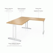 Bureau fixe rectangulaire en mélamine avec pieds décentrés - 2 315 031 Bureau fixe rectangulaire en mélamine avec pieds décentrés - 2 315 031