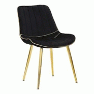 Chaise en métal et tissu Paris (Lot de 2) noir et doré Mauro Ferretti - multicolore 142337000N Chaise en métal et tissu Paris (Lot de 2) noir et doré Mauro Ferretti - multicolore 142337000N