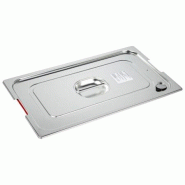 Couvercle inox AISI 304 Etanche avec poignée et encoches à anses GN 1/1 - Gastroland - 3701666003004