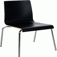 Décoshop26 - Chaise de cuisine salle à manger x1 design simple en bois noir et acier chromé brillant 10_0007745 - noir acier 3000266281387