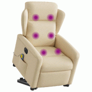 Fauteuil inclinable de massage électrique Crème Tissu Modèle Jelvarine - 8721102961540
