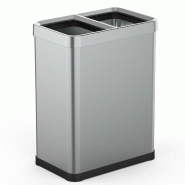 Kitchen Move Poubelle de tri 2x30L TALLIN inox open top Acier inoxydable Argent - argenté 3666162012137