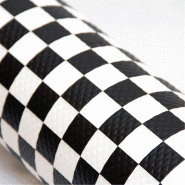 Nappe rouleau en cellulose extra damassé damier noir et blanc 1,20x100m - par 4