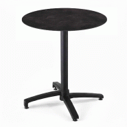 Oviala Business Table de jardin ronde 60 cm inclinable aluminium et HPL ardoise - gris aluminium 115813