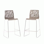 RATTATAN Lot de 2 tabourets de bar en polypropylène avec fibre de verre, pieds en métal, pour bar, restaurant ou cuisine, au design élégant – Da RATTATAN Lot de 2 tabourets de bar en polypropylène avec fibre de verre, pieds en métal, pour bar, restaurant ou cuisine, au design élégant – Da