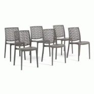 RATTATAN Set 6 Chaises en polypropylène avec fibre de verre empilables pour extérieur et jardin, bar et restaurant, cuisine design moderne - ZORA - RATTATAN Set 6 Chaises en polypropylène avec fibre de verre empilables pour extérieur et jardin, bar et restaurant, cuisine design moderne - ZORA -