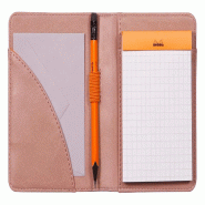 RHODIA 211009C - Livret Porte-Bloc et Porte-Documents N°11 Bois de Rose - pour Bloc-Notes ou Carnets de Format A7 (7,4x10,5 cm) - Simili Cuir Italien