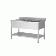 Skyrainbow Evier en inox, deux cuves à droite, 140 x 60 - inox THSTR146BR2