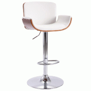 Tabouret de bar Blanc Similicuir Modèle Atlas Prime - 287376