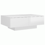 VidaXL Table basse Blanc brillant 90x60x31 cm Bois d'ingénierie Modèle Atlas Master Creator - 804181