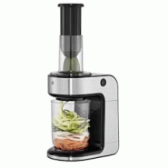 WMF coupe-légumes en spirale KULT X - argenté - Acier inoxydable 18/10 - 80W avec 3 plaquettes de coupe WMF coupe-légumes en spirale KULT X - argenté - Acier inoxydable 18/10 - 80W avec 3 plaquettes de coupe