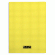 Calligraphe Lot de 10 Cahier Ligne 8000 24x32, 48p./24 feuilles 90 g/m² piquées, couv. PP jaune, quadrillé 5x5 - 3210330184746