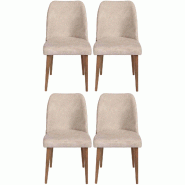 Chaises en velours et métal Nova (Lot de 4) Hanah Home - beige 8683743009626 Chaises en velours et métal Nova (Lot de 4) Hanah Home - beige 8683743009626