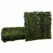 Décoshop26 - Lot de 4 dalles murales brise-vue effet buis vert/jaune – 1 m² – Panneaux clipsables pour balcon et terrasse 04_0010225 - jaune 300