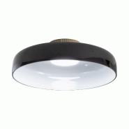 Fabas Luce Plafonnier Led Intégré Lunar 26W 3150Lm, 2700K-4000K, Métal Et Verre Soufflé, Intensité Variable Par Paliers, Ip20, Coloris Noir - Gam
