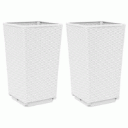 Helloshop26 - Jardinière bac lit surélevé plantes fleurs jardin terrasses lot de 2 32,5 x 32,5 x 57 cm polypropylène blanc 02_0038935 - 3000217978496 Helloshop26 - Jardinière bac lit surélevé plantes fleurs jardin terrasses lot de 2 32,5 x 32,5 x 57 cm polypropylène blanc 02_0038935 - 3000217978496