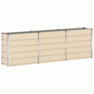Helloshop26 - Jardinière moderne design minimaliste terrasse 160 x 40 x 75 cm en acier ivoire 02_0059142 - acier 3000240972164