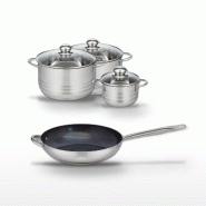 Lot Poêle 32cm & 3 Faitouts 14/20/24cm Elo Profi Therm Platinum - gris inox 3176239989618