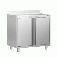 Meuble inox pour machine à café - 1000 x 600 mm - 2 portes battantes Meuble inox pour machine à café - 1000 x 600 mm - 2 portes battantes