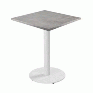 Oviala Business Table à manger carrée 60 cm pied blanc et revêtement béton gris clair - gris acier 113148 Oviala Business Table à manger carrée 60 cm pied blanc et revêtement béton gris clair - gris acier 113148