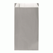 Pochettes cadeaux kraft vergé gris souris 17+7x35cm - par 250 - Emballage rapide et facile