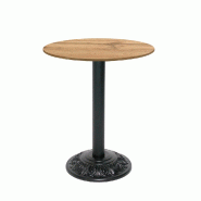 RestooTab - Table Versailles Ø60cm décor chêne armor - marron fonte TB-VRS-R60M-CH.ARM