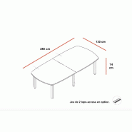 Table de réunion Yan - MDD - Non, Blanc Pastel, Anthracite, 280_0