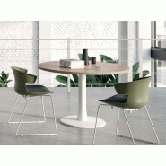 Table de réunion ronde Etner - diamètre 120 cm - disponible en 6 finitions de mélaminé