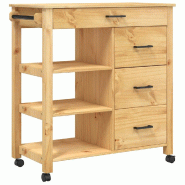 VidaXL Chariot de cuisine MONZA 84x40x88,5 cm bois massif de pin - 376112