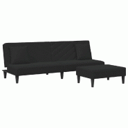 VidaXL Ensemble de canapés 2 pcs avec coussins noir velours Modèle Fervanel - 3216265