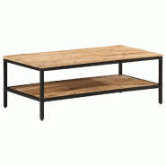 VidaXL Table basse 100x50x35 cm bois de manguier massif brut Modèle Riviera Dining Élite - 374069