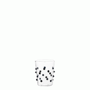 Zafferano Lot De 6 Verres Party Tumbler Junior En Verre Borosilicate Couleur Noir, Élégants Verres Artisanaux Résistants Aux Chocs Thermiques - noi