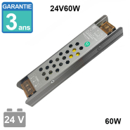 Alimentation 24v continu - 60w - 2.5a - ip20 - référence 24v60w