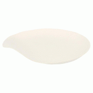 Assiette Feuille bagasse blanche 29x1,6cm - par 400