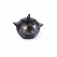 Bazar Bizar Pot en terre cuite 11x7x9 cm noir - noir céramique JAES038B-M