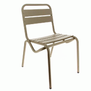 Chaise d'extérieur empilable Avignon en aluminium finition taupe par 4