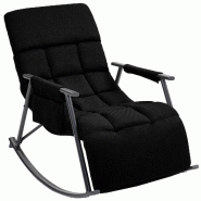CLP Fauteuil a bascule Elara Tissu HBT: 66x61x100 cm Noir Tissu - noir textile 328557