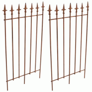 Décoshop26 - Lot de 2 treillis support pour plantes grimpantes décoration de jardin en métal marron vieilli 10_0003831 - métal 3000251796438