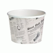 ECOLOMIQUE - 50 Pcs - Pot "Deli" rond en carton décor journal 650 ml Diam: 11,4 cm 11,4 x 9,1 x 9,9 cm - ECO210DELIS24 - blanc en carton ECO210DELINE ECOLOMIQUE - 50 Pcs - Pot "Deli" rond en carton décor journal 650 ml Diam: 11,4 cm 11,4 x 9,1 x 9,9 cm - ECO210DELIS24 - blanc en carton ECO210DELINE